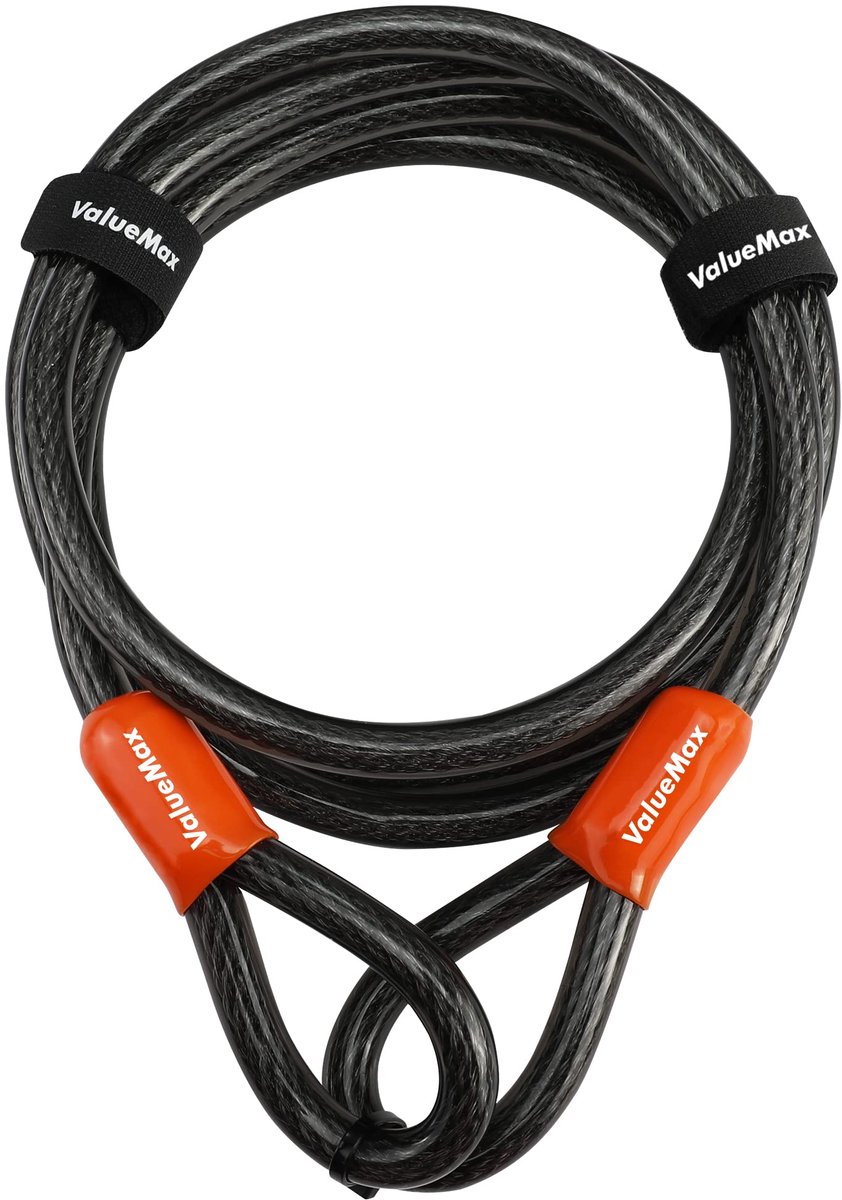 Luskabel 213cm x 12mm - Staalkabel Slot met Kunststof Ommanteling - Veilig voor Fiets en Motoraccessoires - SnelShoppen