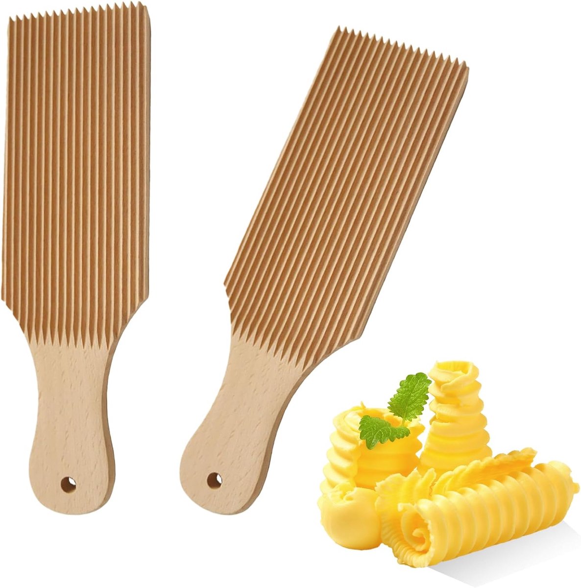 2 stuks gnocchi-plank, houten pastamachine, pasta, accessoires, pastamaker, gnocchi-pastamboard, macaroni pastamachine, cavarola rol voor pastaset, Italiaanse pasta