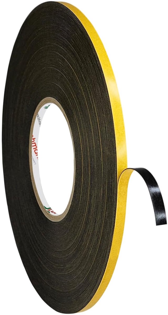 Dubbelzijdige montagetape 6 mm x 50 m - zwart - sterke hechting - ideaal voor duurzame bevestiging - SnelShoppen