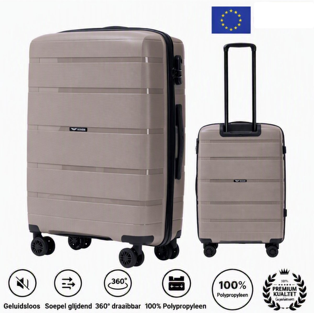 Chelsey-store – Reiskoffer - Koffer – Valies – Bagage koffer – Grijs - 65 × 44 × 25 cm