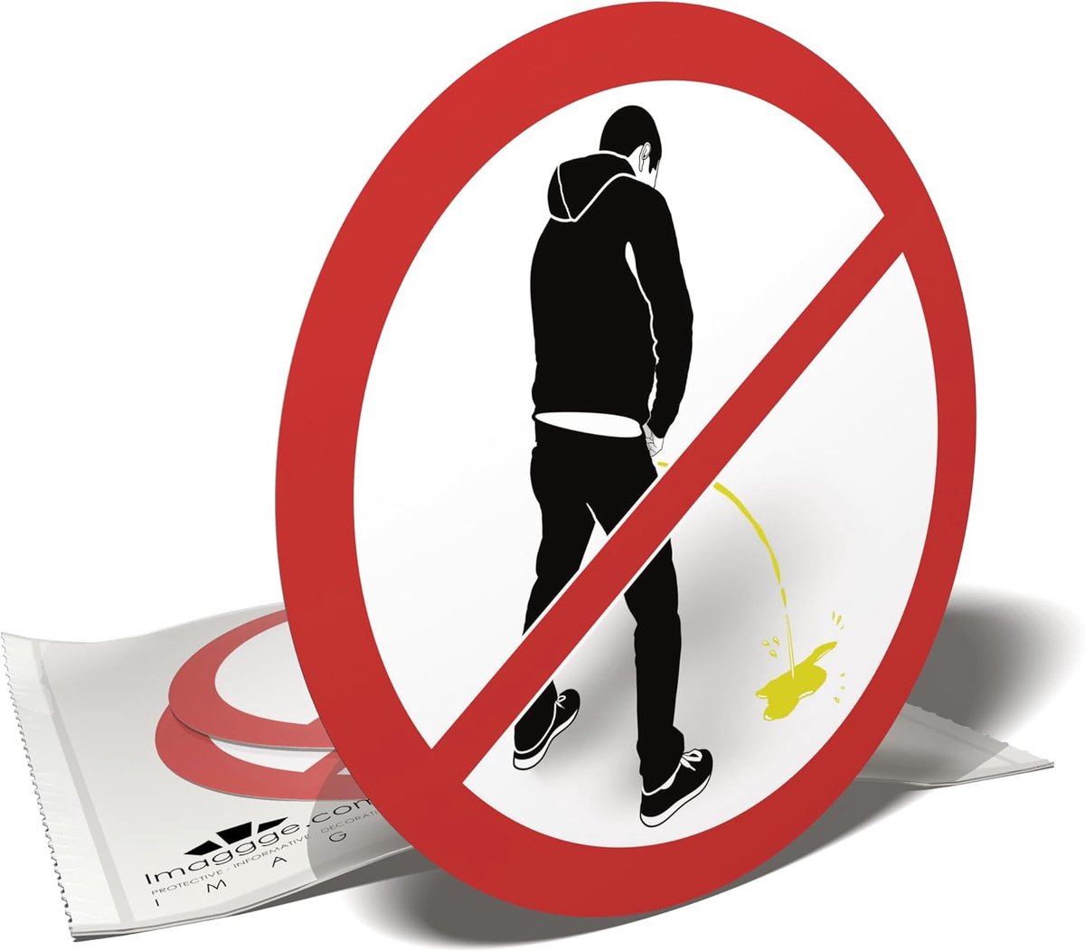 – verboden om te plassen – 3 ronde stickers – 9,5 cm