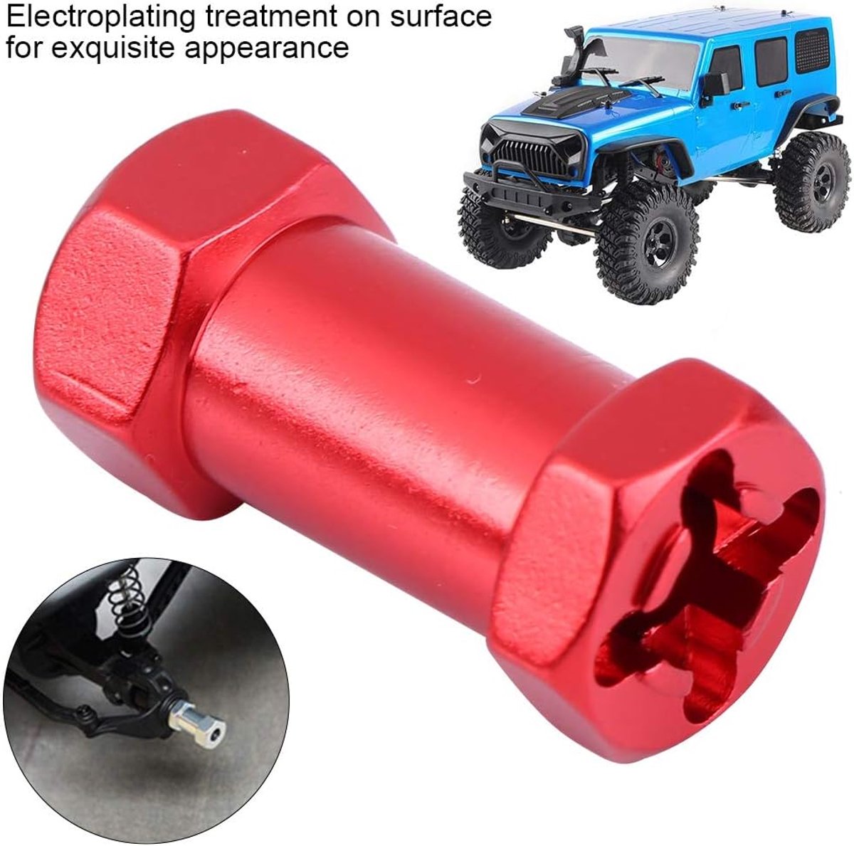 RC Hex Adapter, 4 St¨¹cke Metall Radnaben Adapter f¨¹r D90 AX10 CC01 SCX10 Fernbedienung Crawler