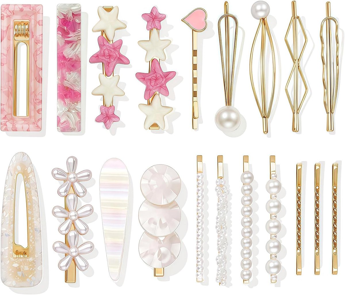 Haarspelden Haarclips, Mode Haaraccessoires Bruiloft Bobby Haarspelden Leuke Barrettes voor Dames Meisjes, Parel Kleine Fancy Haarspeld voor Kort Fijn Dun Haar