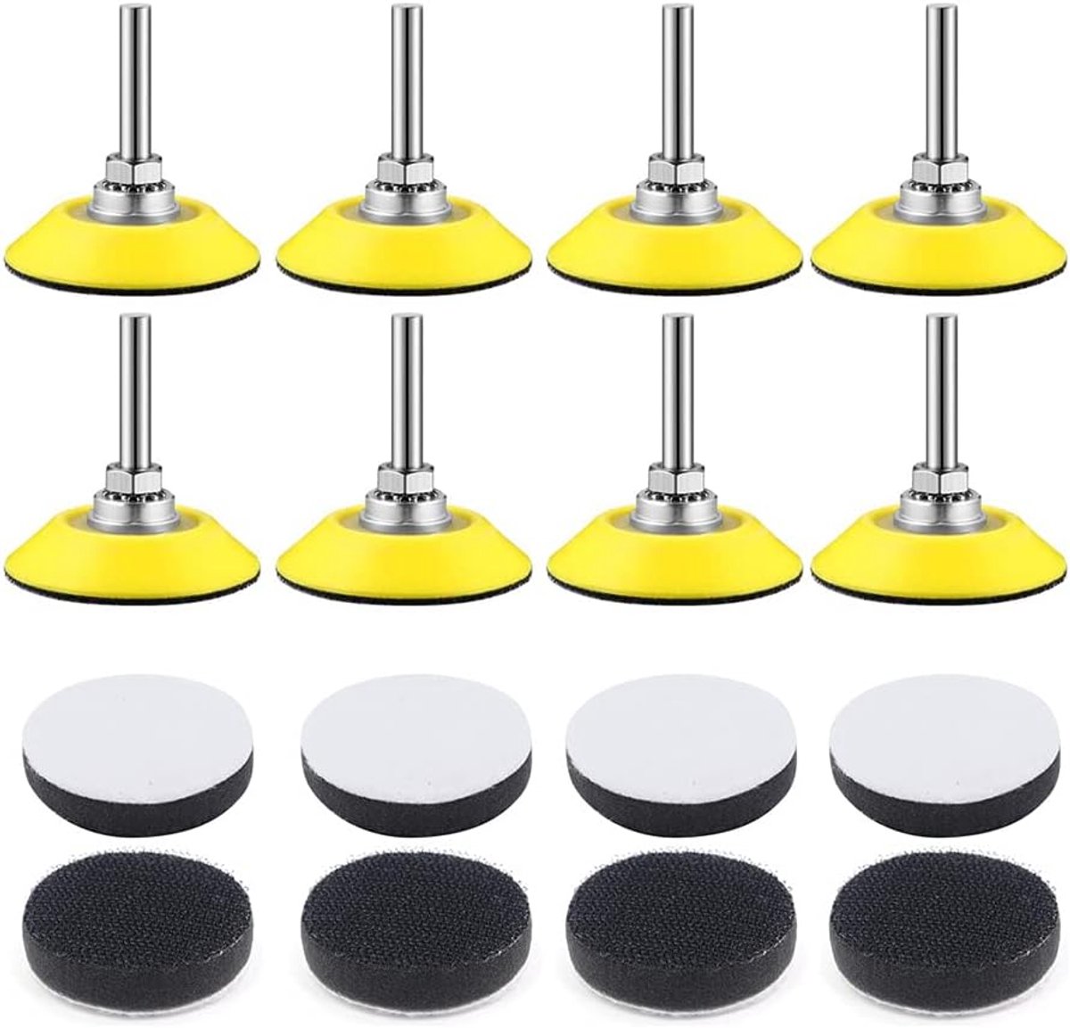 Adapter, 8 Stuks 50mm 5,08 cm 2 Inch Schuurpads Backer Plate 1/4 Inch Schuurschijf met 8 Stuks Spuitkussens