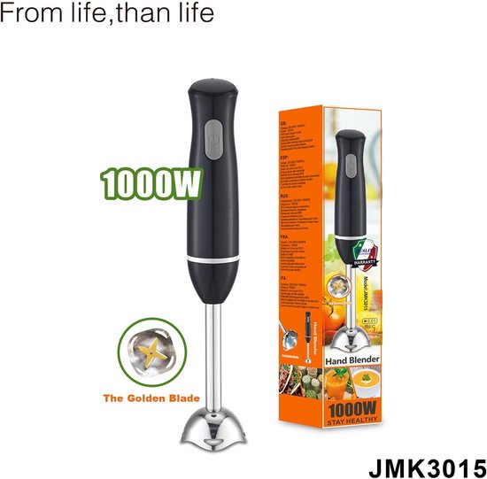 Staafmixer RVS - Handmixer Puree - Maaltijden Bereiden - Afneembaar Mengopzetstuk - 38 cm - Zilver — afbeelding 5