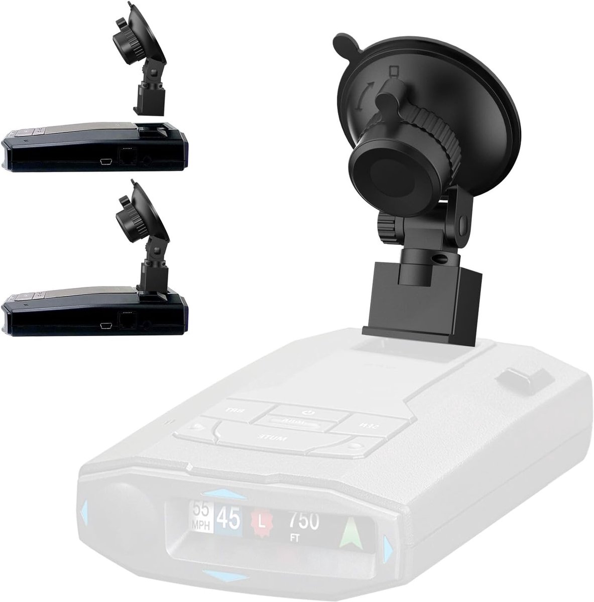Radar Detector Mount, Auto radar montagebeugel, Voorruit & Dashboard Zuigbevestiging, Voor Escort Max360c Max 3 IX IXc Redline EX Beltronics Cobra DualPro GT 360 Radar Modellen, w/EZ Magneet