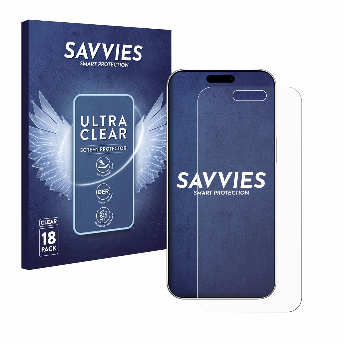 Savvies - Screenprotector voor Apple iPhone 16 - Folie Beschermfolie transparant 18 Stuks