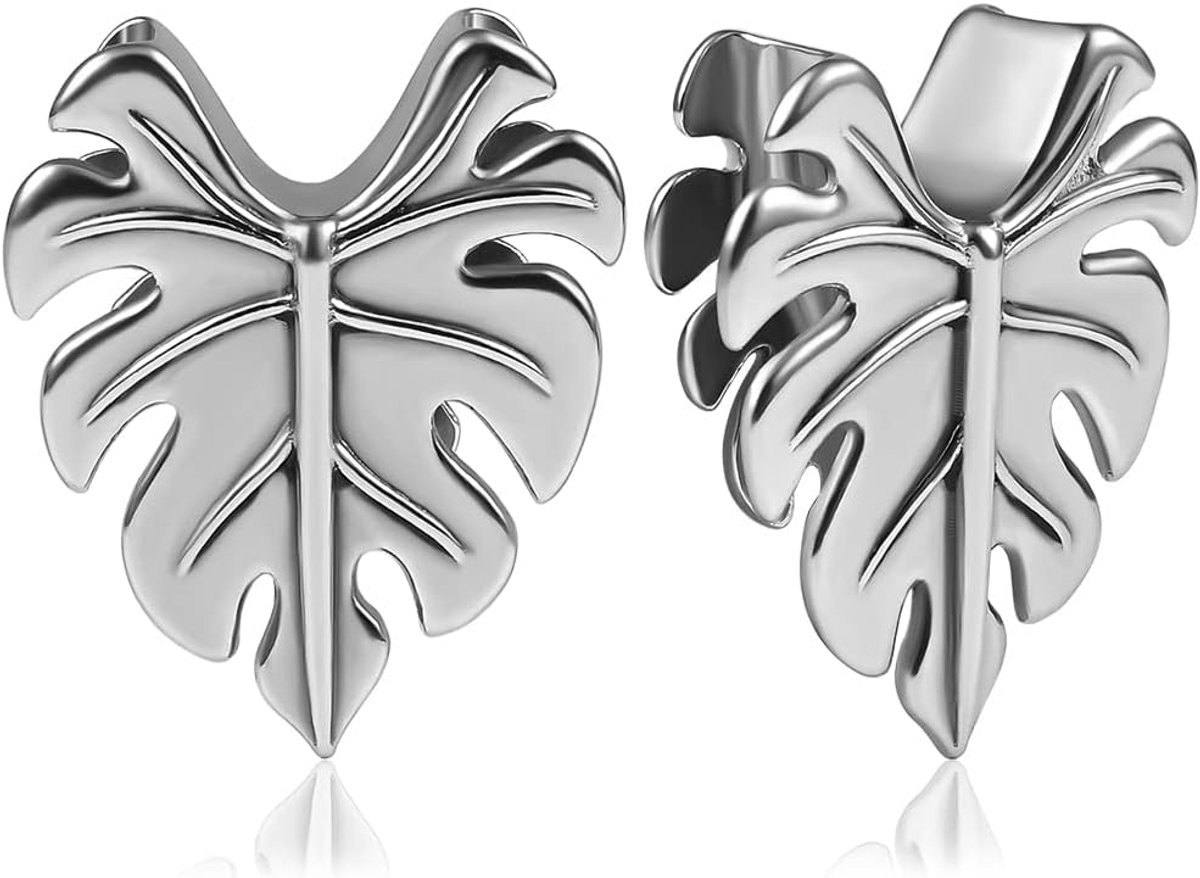 Tunnels Vlees Brancard Zadels Stekkers Meters Monstera Rvs Oren Piercing Sieraden voor Mannen Vrouwen 8mm tot 16mm