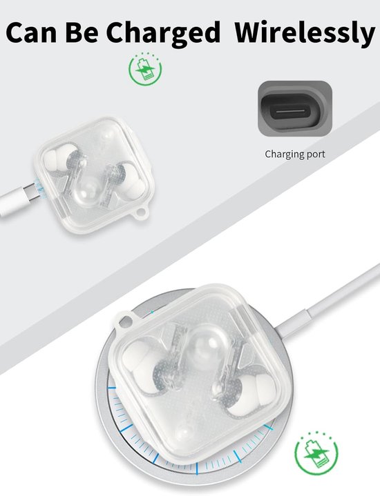 Hoes voor Nothing Ear (3) draadloze in-ear hoofdtelefoon, schokbestendig, toergy waterdicht, zacht en duurzaam, met koord, sleutelhanger en reinigingstool, transparant — afbeelding 4
