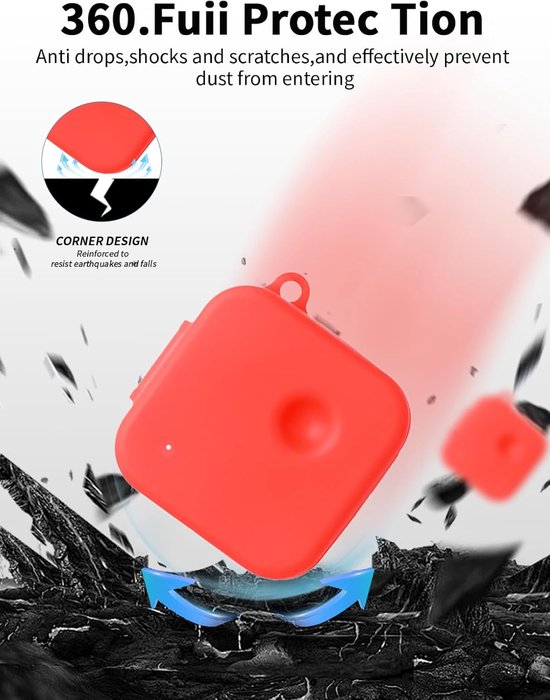 Hoes voor Nothing Ear (3) draadloze in-ear hoofdtelefoon, schokbestendig, toergy waterdicht, zacht en duurzaam, met koord, sleutelhanger en reinigingstool, rood — afbeelding 3