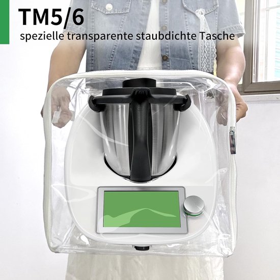 Beschermhoes met Thermomix TM5/TM6 Varoma - transparante TPU-hoes met ritssluiting en handgreep, waterdicht, antibacterieel en insectendicht, keukenmachine, stofbescherming — afbeelding 2