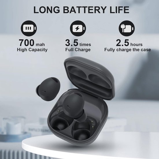 Oplaadcase Compatibel met Samsung Galaxy Buds 2 Pro - Oplaadhoes Vervangend, Ingebouwde 700 mAh Batterij, Ondersteuning van Bedrade en Draadloze Opladen, Alleen Oplader Geval — afbeelding 3