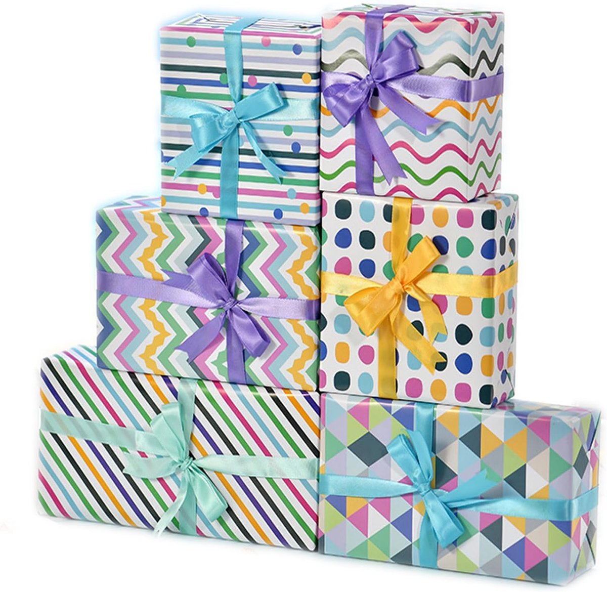 Cadeaupapier 70 x 50 cm set 6 vellen rol cadeaupapier voor dames heren vrouwelijk meisjes jongens volwassenen