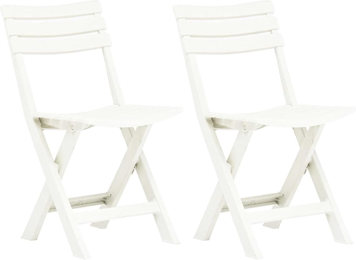 Opvouwbare tuinstoelen 2 stuks tuinstoelen klapstoelen tuinstoel klapstoel balkonstoel tuinstoel balkonstoelen klapstoel balkon tuin terras kunststof wit