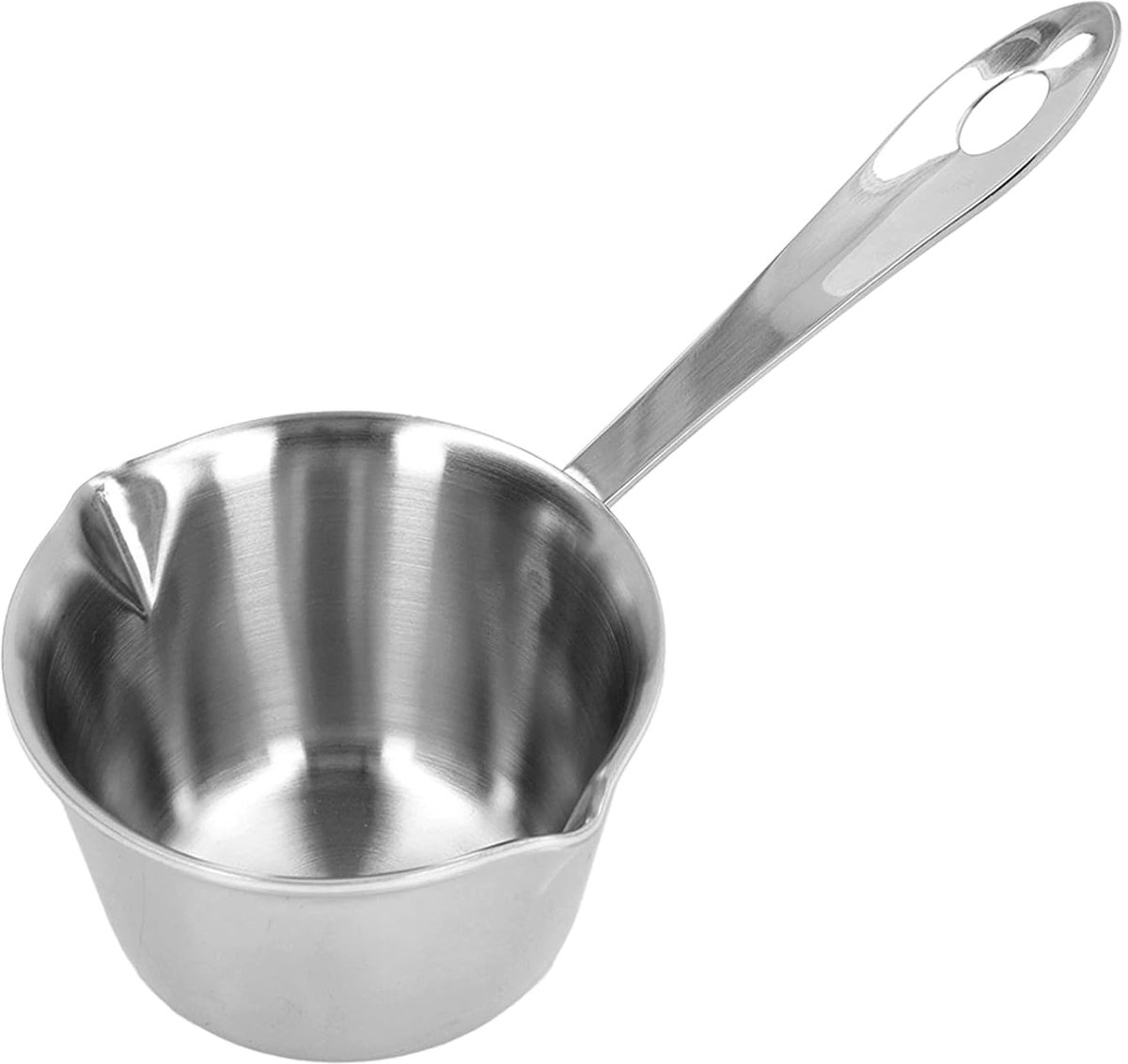 Koffiepot Boterwarmer, Premium Roestvrijstalen Pot Melkpan met Schenklip voor Het Smelten van Chocolade, Was, Snoep en Kaarsen Maken (Hominaszkh2s7beg5-11)