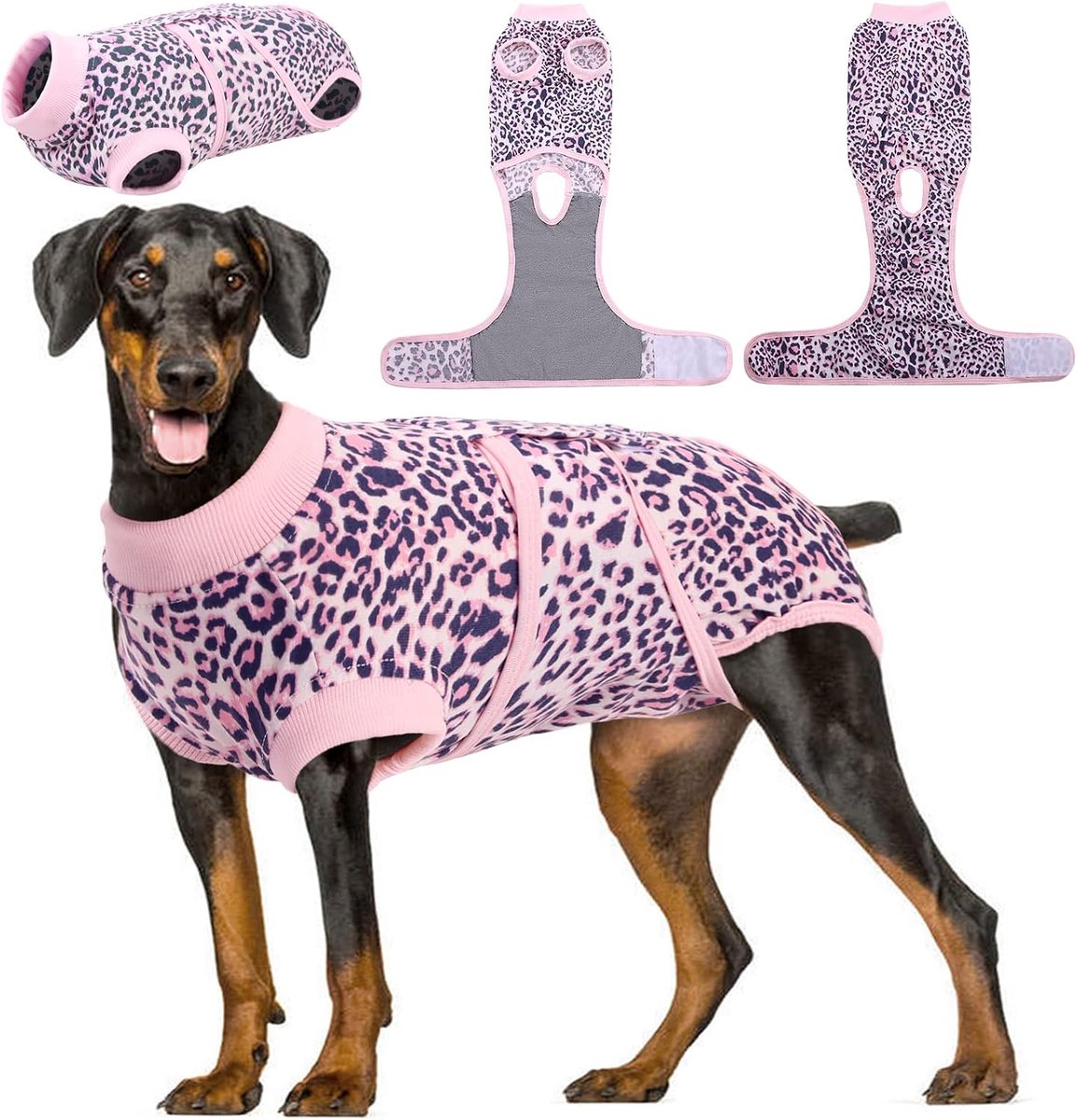 Herstelpak voor honden, herstelpakken voor vrouwelijke kloof en mannelijke online, hondenonesie voor na operatie, postoperatieve zorg, puppypost bodyvest voorkomt likken, roze, XL