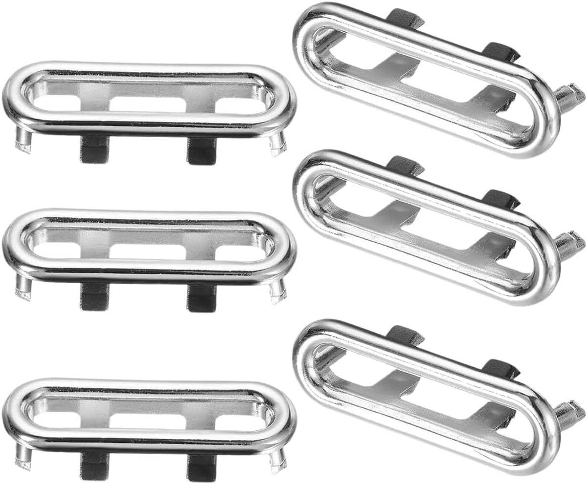 6 stuks gootsteenoverloopringen, ovale ringstop, overloopstop voor wastafel, rechthoekige decoratieve eindkappen