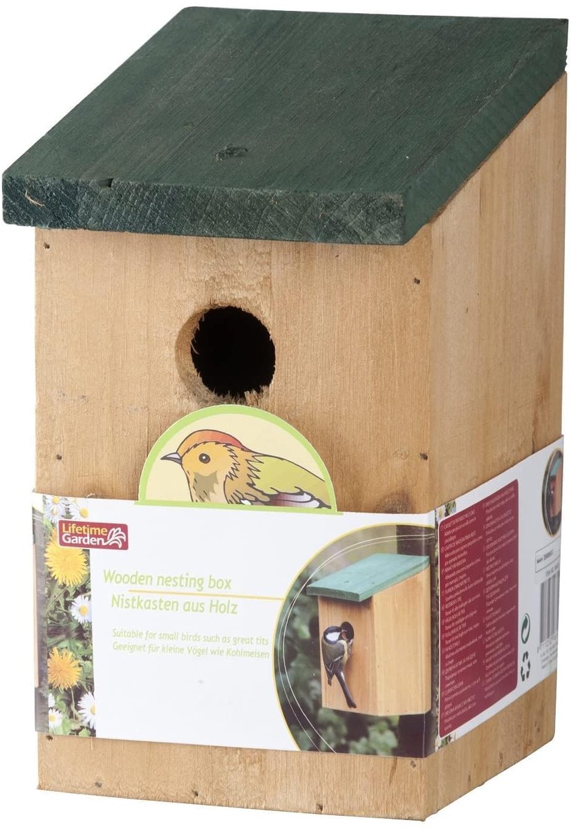 Nestkastje vogelhuisje - houten ontwerp - geschikt voor tuin - biedt schuilplaats voor vogels - ShopVlot