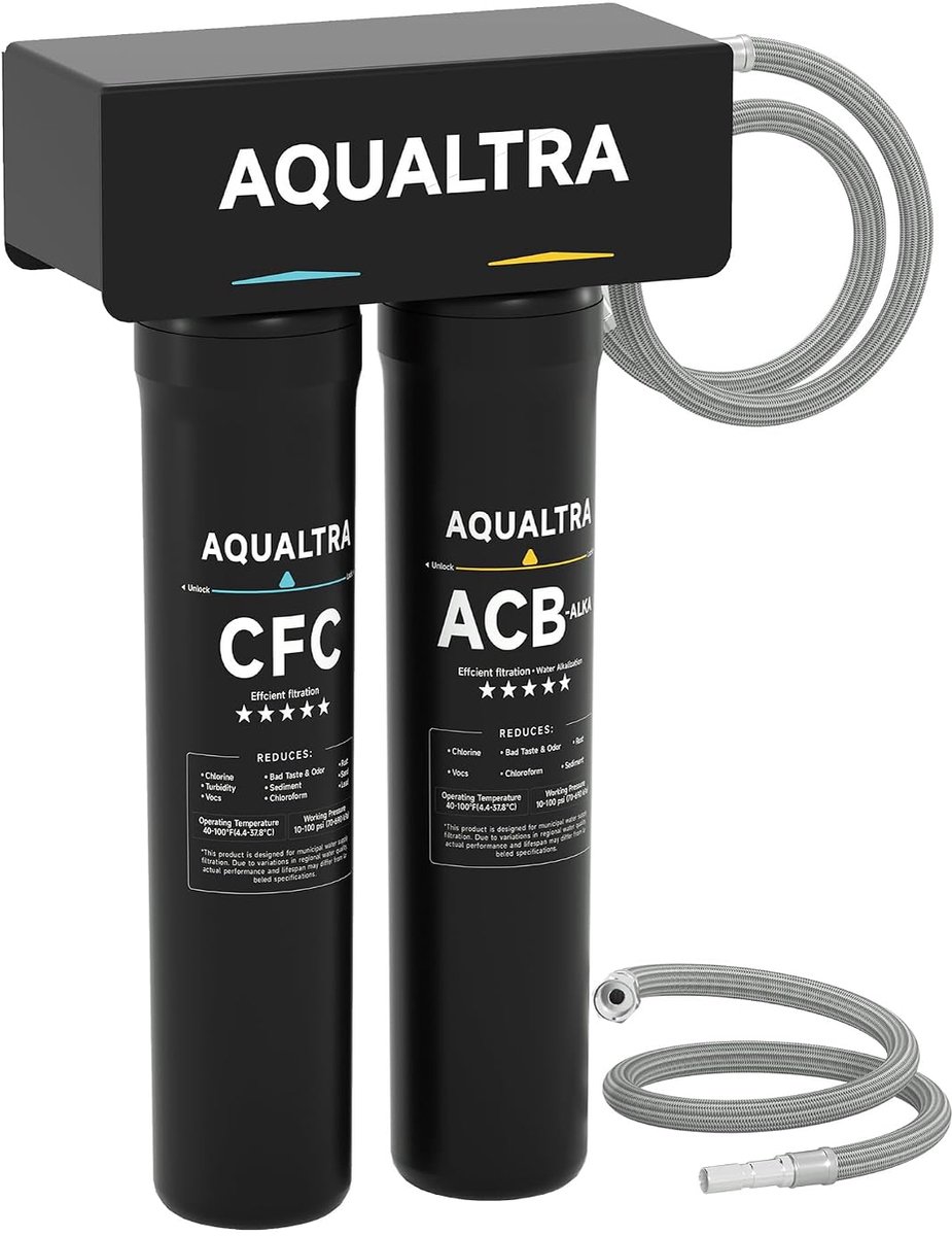 Waterfilter 2-traps 15-inch - Onder de gootsteen - Verwijdert onzuiverheden - Voor schoon drinkwater - ShopVlot