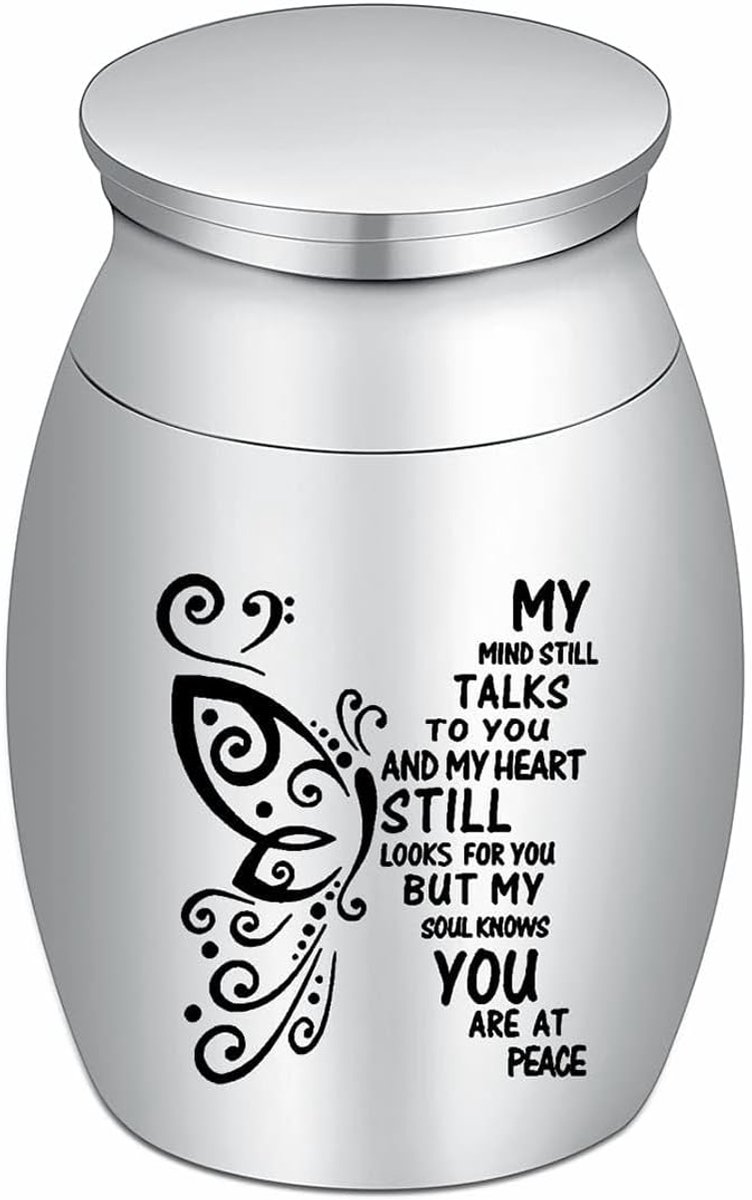Mini crematie urn voor as - RVS - klein formaat - deel je herinneringen - ShopVlot