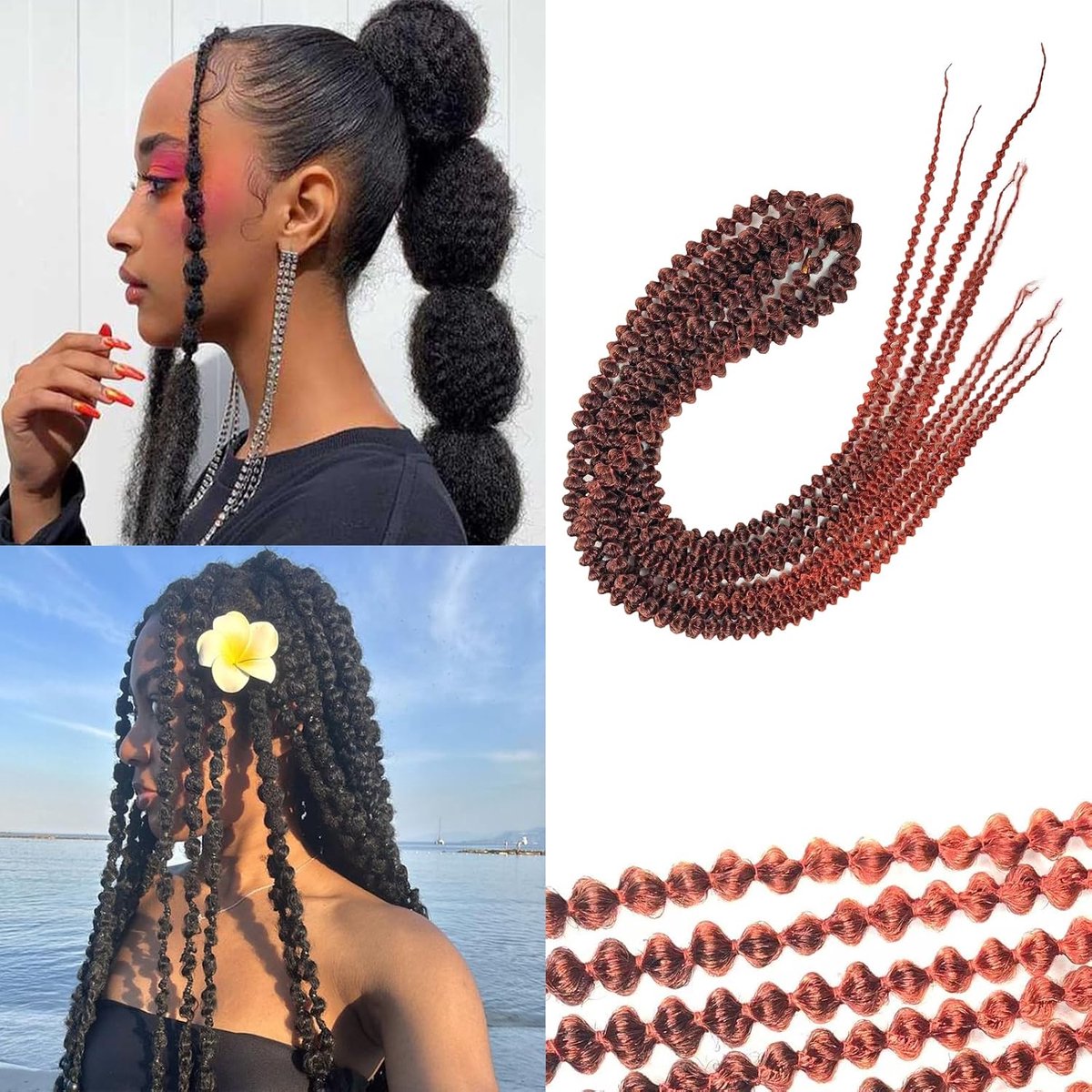 Bubble Curl Dreads 24 Inch - Zachte Krullende Vlechten - Lichtgewicht en Comfortabel - Ideaal voor Diverse Stijlen - ShopVlot