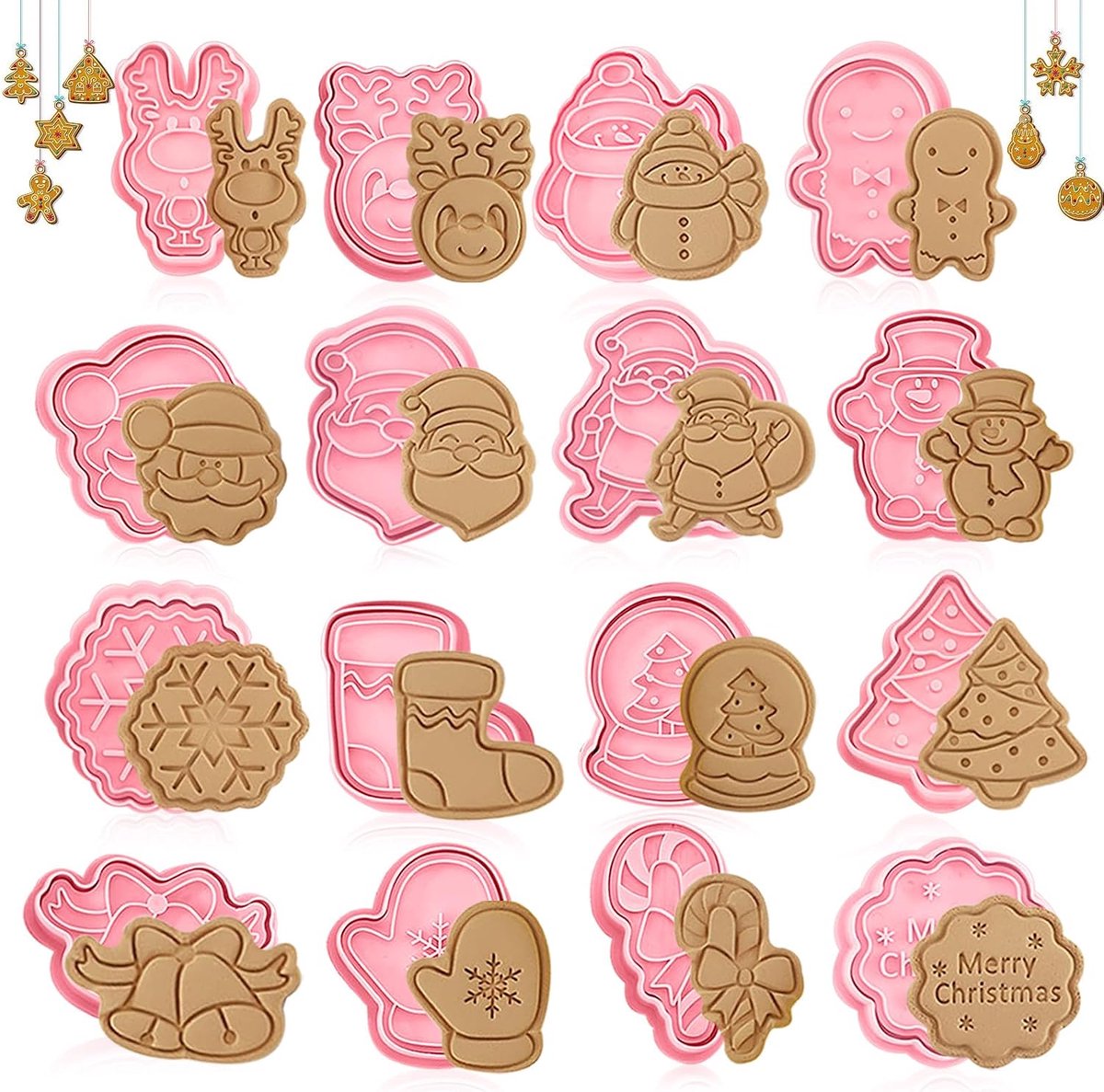 Koekjesuitsteekvormen 16 Stuks - Kerstthema - Hoogwaardige materialen - Perfect voor kinderen - ShopVlot