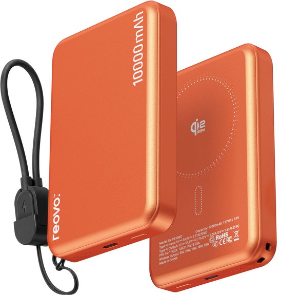 Mijnhoesjes Powerbank 10.000 mAh Magnetisch Opladen - Mijnhoesjes - €32,95