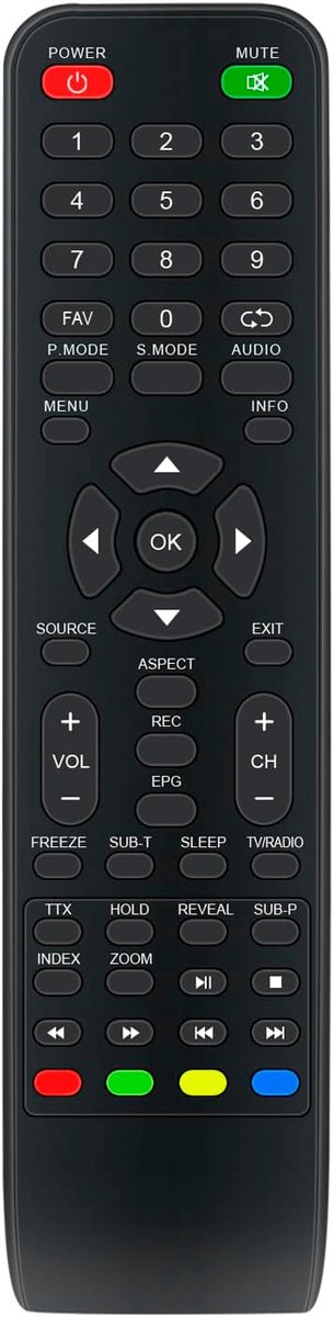 Afstandsbediening voor Smart TV - Geschikt voor Tiger/T4TEC TT2490DV TT3225US - Handzaam ontwerp - Eenvoudig in gebruik - ShopVlot