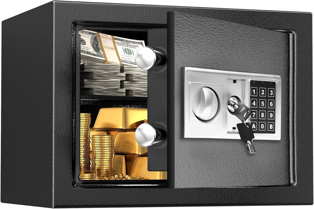 Kluis met digitaal toetsenbord 35x25x25 cm - Grote capaciteit - Hoogwaardige beveiliging - ShopVlot