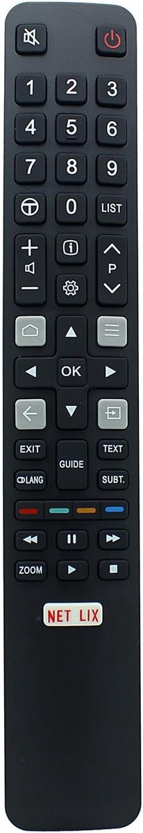 Afstandsbediening RC802N YUI4 - Vervangend model - Direct gebruiksklaar - Ideaal voor TCL TV - ShopVlot