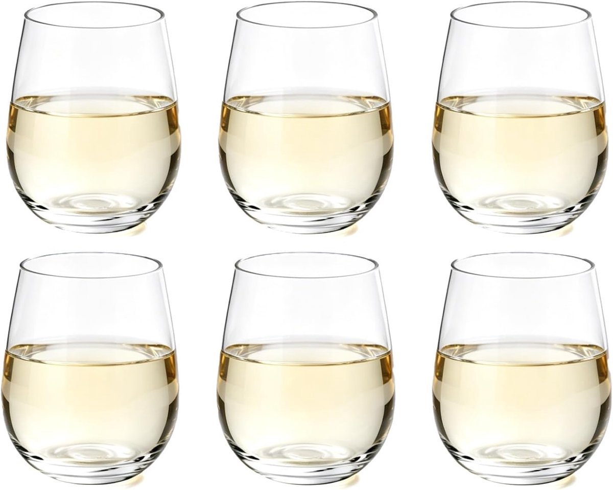 Acryl Wijnglazen Set van 6 - 18 oz Plastic Kop - BPA Vrij - Ideaal voor Feesten - ShopVlot