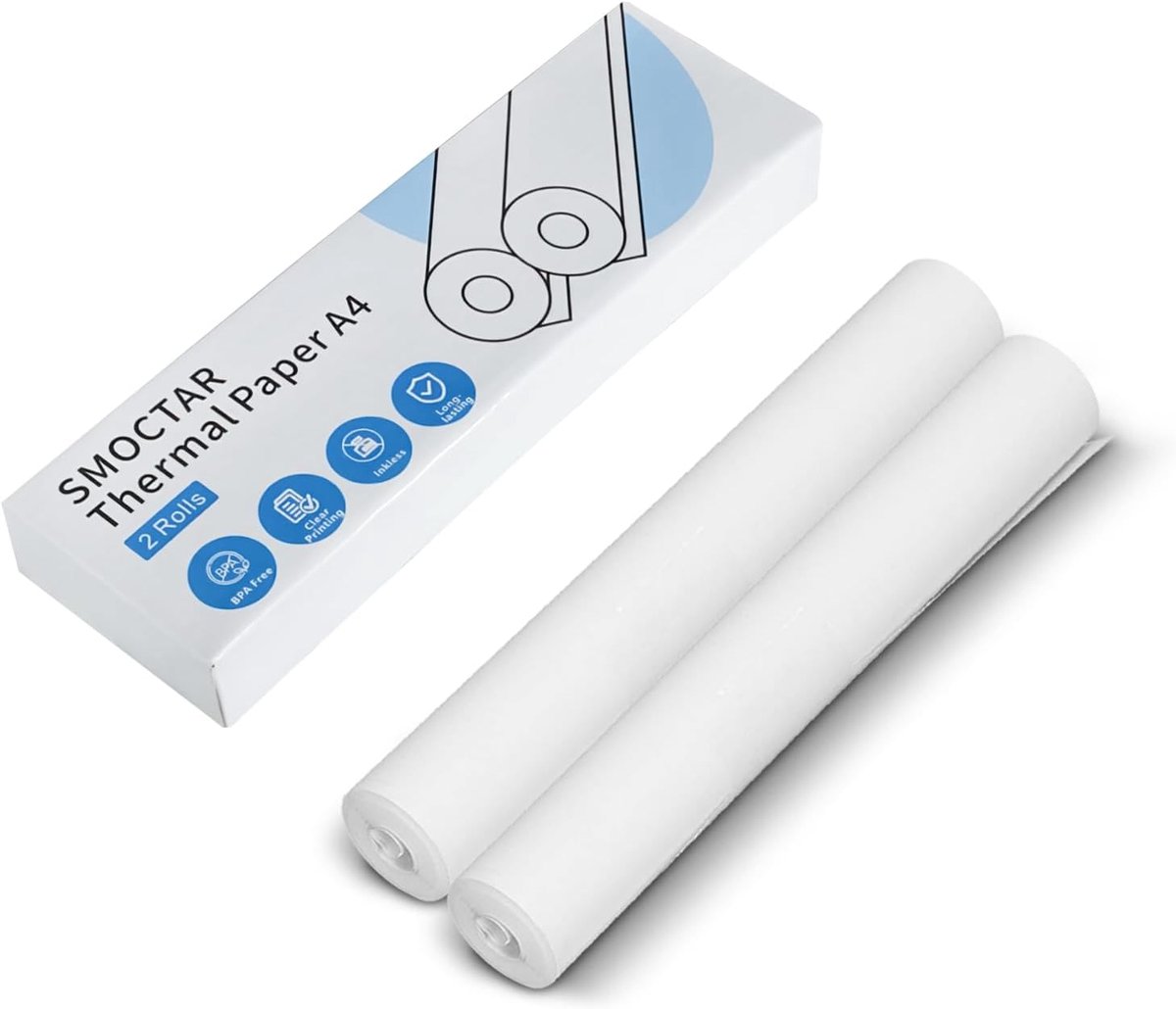 A4 thermisch papier 210 mm - 2 rollen - BPA-vrij - ideaal voor foto en factuur - ShopVlot