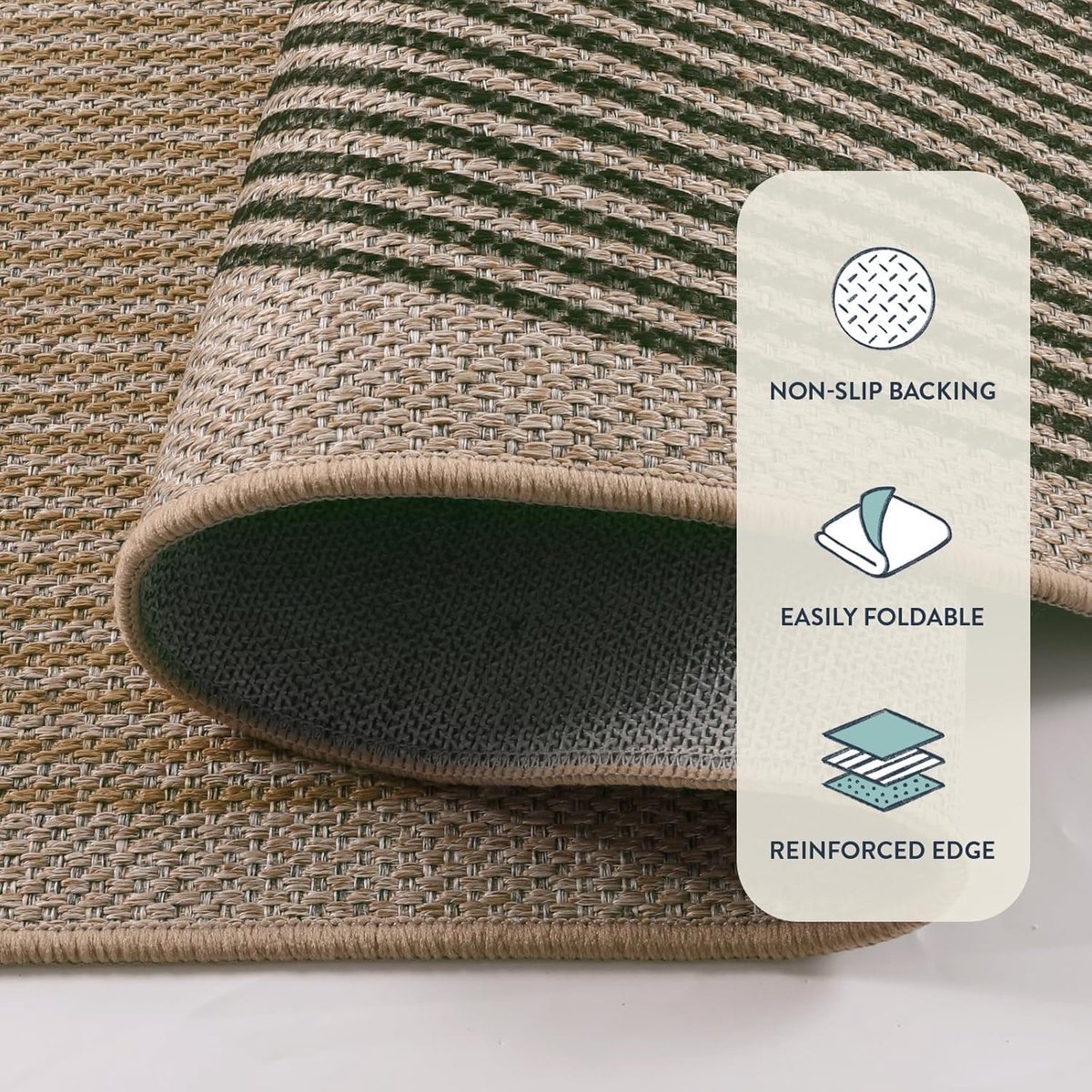 Jute tapijt 90 x 150 cm - modern regenboog ontwerp - antislip onderkant - perfect voor entree - ShopVlot