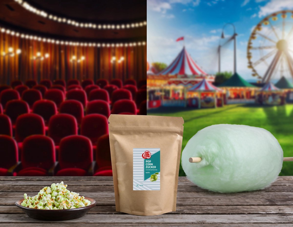 Popcorn en suikerspin suiker appel aroma 500gr - zoet premium suikeraroma - ideaal voor thuisbereiding - ShopVlot