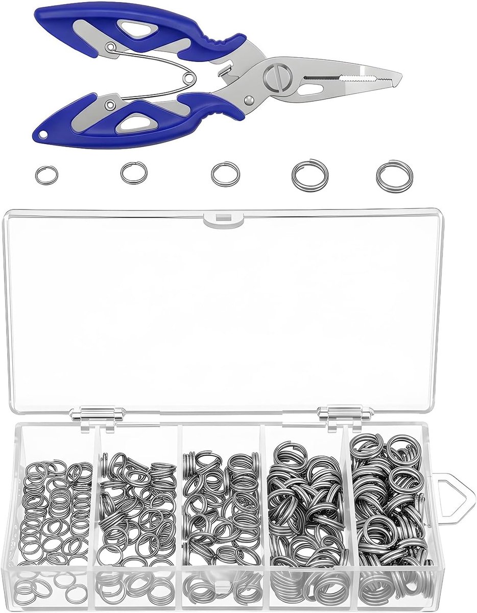 Visborgringen 250 stuks - roestvrij staal - 8 maten - complete set voor vissen - ShopVlot