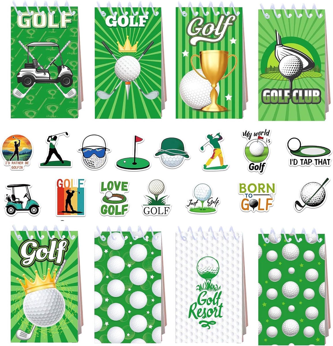 Notitieboek golfers - compact 10cm x 6cm - golf thema - perfect voor verjaardagen - ShopVlot