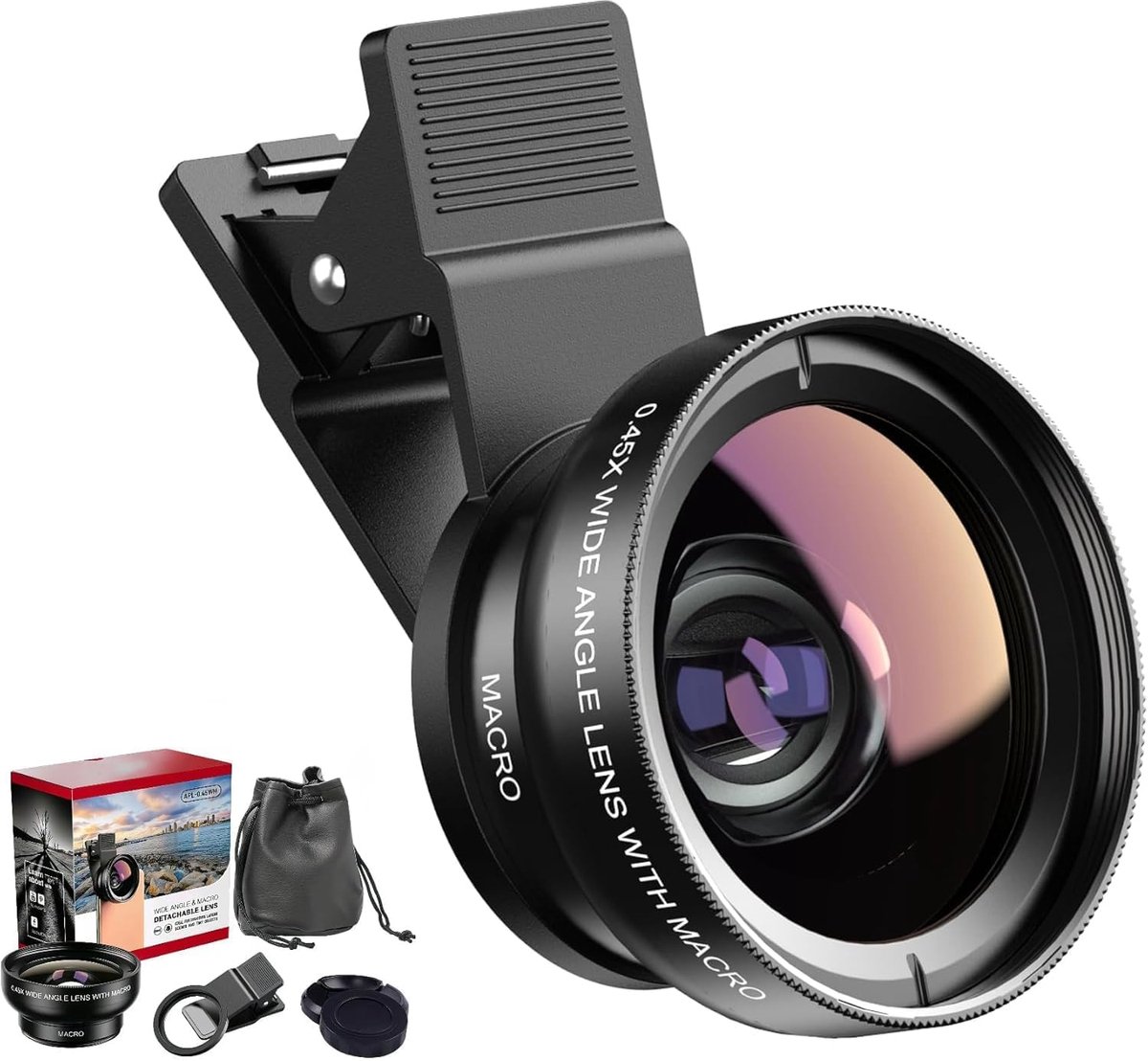 Cameralens voor mobiele telefoon 2-in-1 - groothoek en macro - voor scherpe foto's - ShopVlot