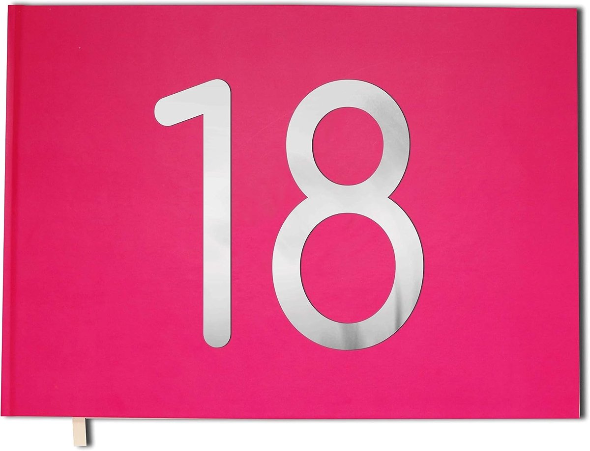 Gastenboek 18 Jaar - Matte Cover met Chrome Letters - 100 Genummerde Pagina's - Persoonlijke Herinneringen - ShopVlot
