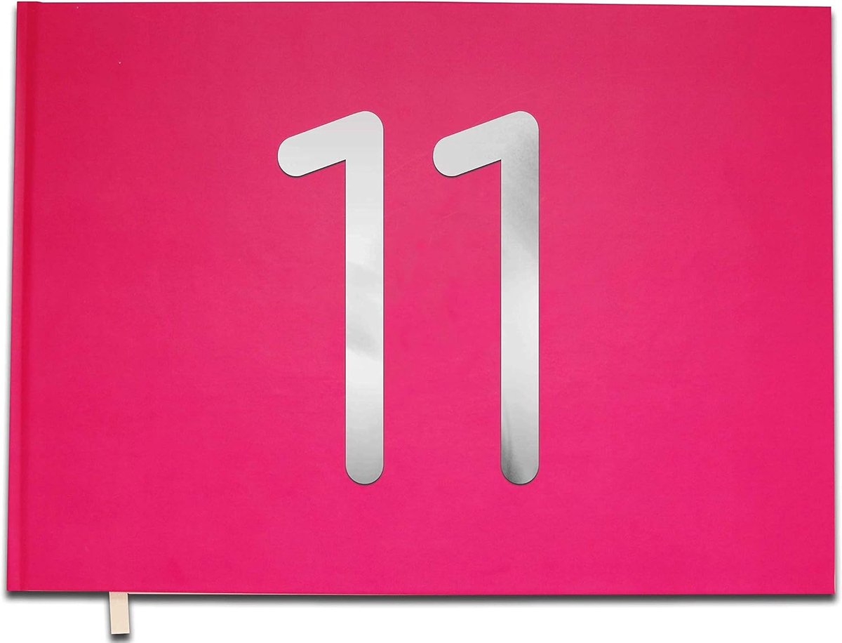 Gastenboek 29,7x21 cm - premium kwaliteit - macaron roze - ideaal voor 11e verjaardag - ShopVlot