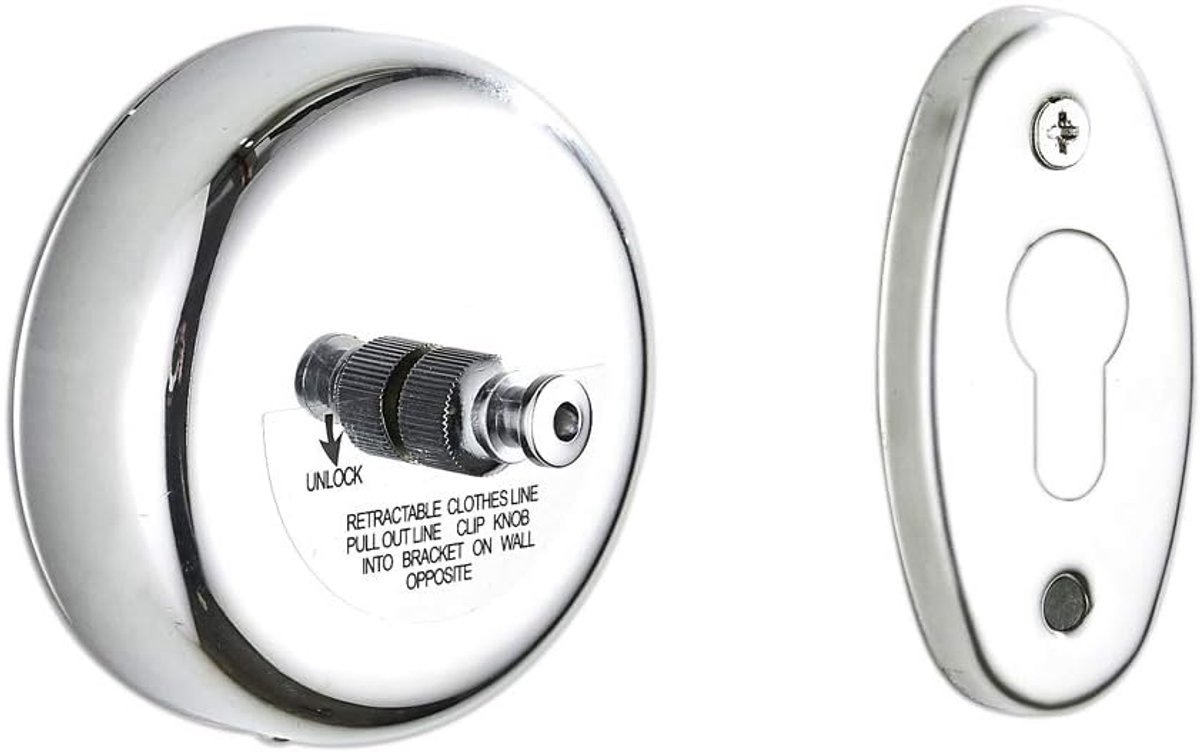 Retractable clothesline 3 meter - zilver - opvouwbaar - ruimtebesparend voor badkamer - ShopVlot