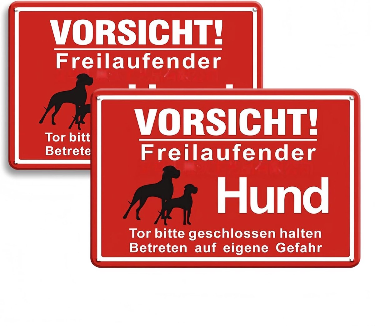 Waarschuwingsbord honden 20x30cm - Aluminium - 2 stuks - Effectieve veiligheidswaarschuwing - ShopVlot