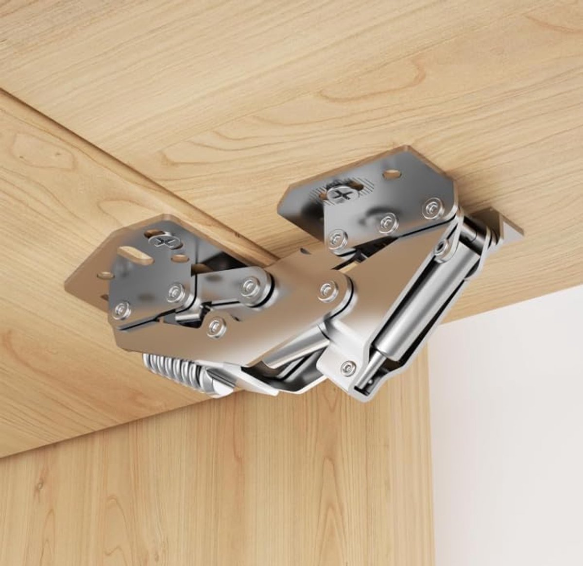Pack of 2 Hinges for Cabinet Doors, 90 Degrees, Soft Close Hinges, Cabinet Hinges, No Pre-Drilling, Cabinet Door - SnelShoppen