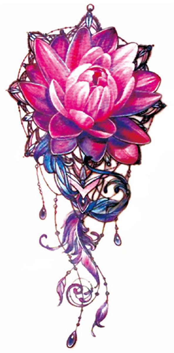 Tijdelijke tattoo Bloemen been 3 dagen