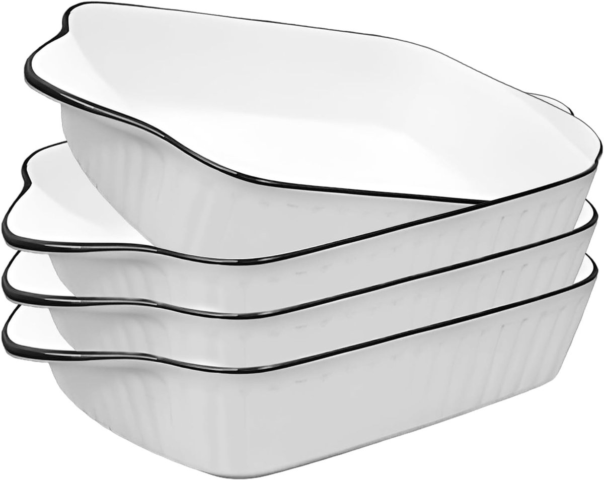 Bakschaal 26,5 cm - keramisch - met handvatten - ideaal voor lasagne - ShopVlot