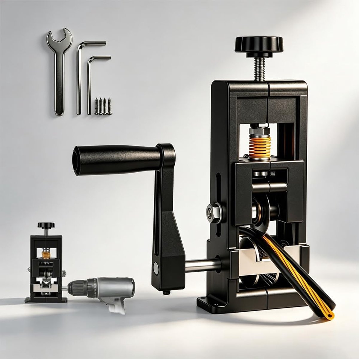 Kabelstripmachine 1–25mm - Handmatig & Boor-aandrijving - Robuuste Staal/ABS Constructie - Ideaal voor Recycling - ShopVlot