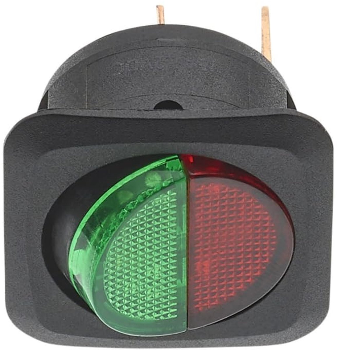 Rond 12V Verlichte Rockerschakelaar - Paneelmontage Mini Schakelaar Groen AAN/UIT Rood - ShopVlot