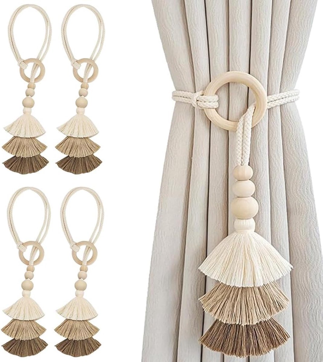 Gordijnhouders 4 Stuks - Boho Design - Decoratieve Tassels - Verfraai je interieur - ShopVlot