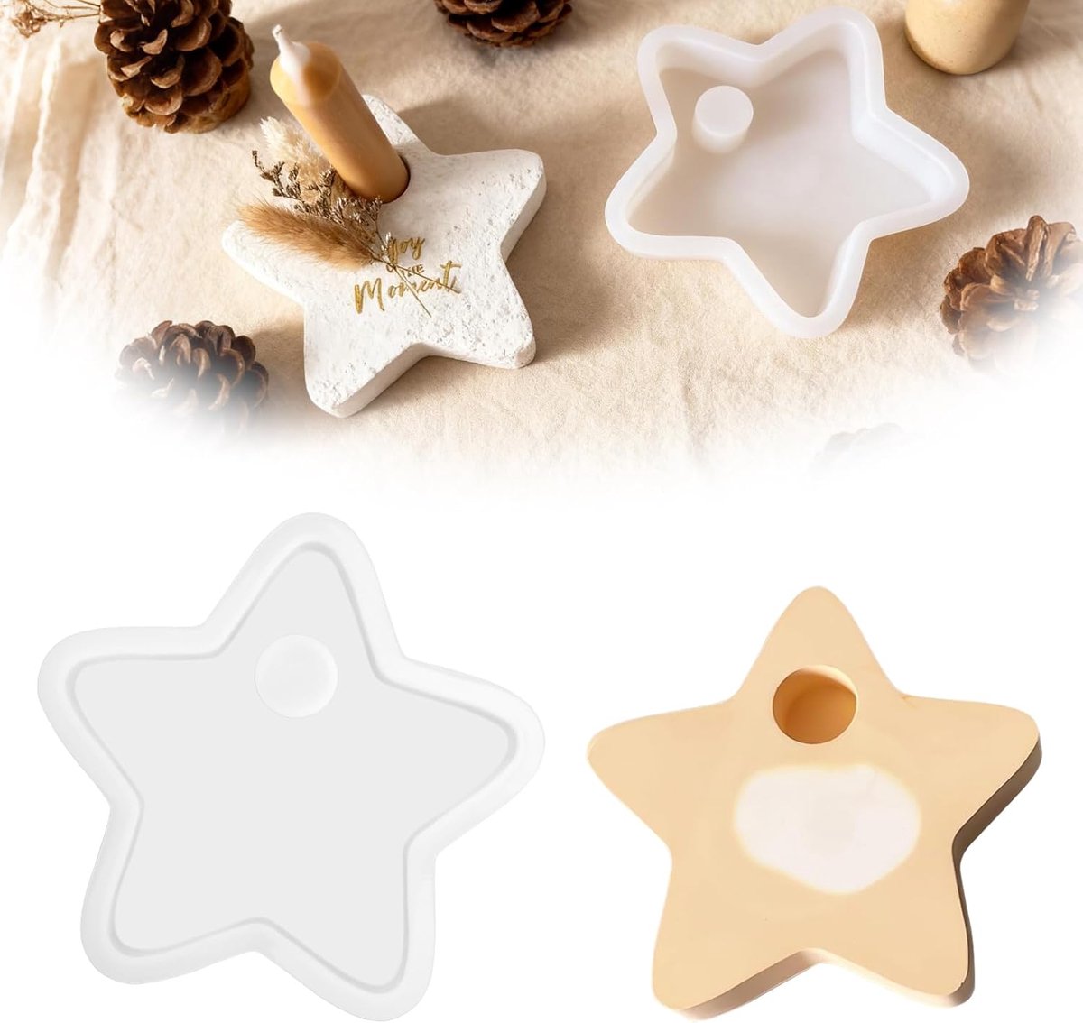 Siliconen mallen ster - 3D stervorm - kerstster - voor DIY kerstdecoratie - ShopVlot