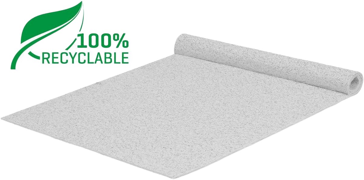 GJ Floors - Glitter loper (recyclebaar) | Wit - Breedte x Lengte: 2 meter / 8 meter