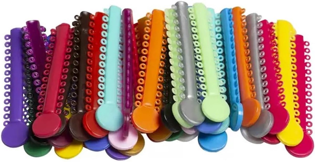 Orthodontische ligatuurbanden 1040 stuks - kleurige O-ringen - elastisch materiaal - persoonlijke touch voor je beugel - ShopVlot